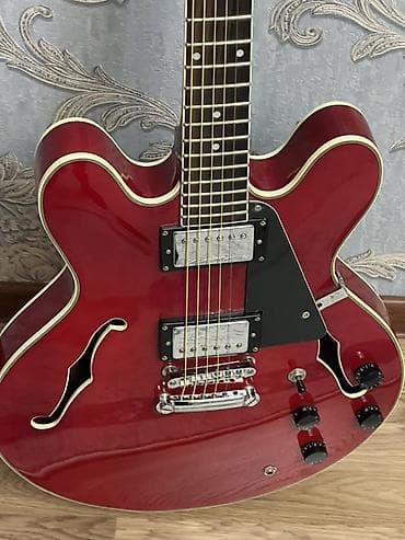 gitara aksesuarlari: Xtreme Yarım-korpus elektrik gitara – ES-335 üslubunda, tünd qırmızı — 4