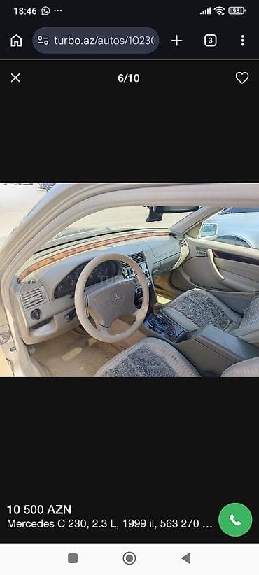 scooter satışı: Mercedes-Benz C 230: 2.3 l | 1999 il Sedan — 4