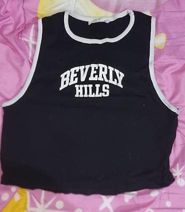 gun kremi: Terranova qadın qolsuz top - Rəng: qara, ağ haşiyələrlə - Ön hissə — 1