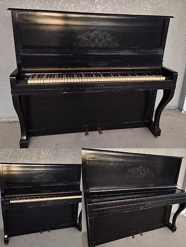 nar 1 saat: Upright piano – “Красный Октябрь” markalı, klassik dizaynlı, qara — 1