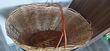 səbətlər: Təbii söyüd çubuqlarından əl istehsalı böyük səbət - Material: təbii — 6