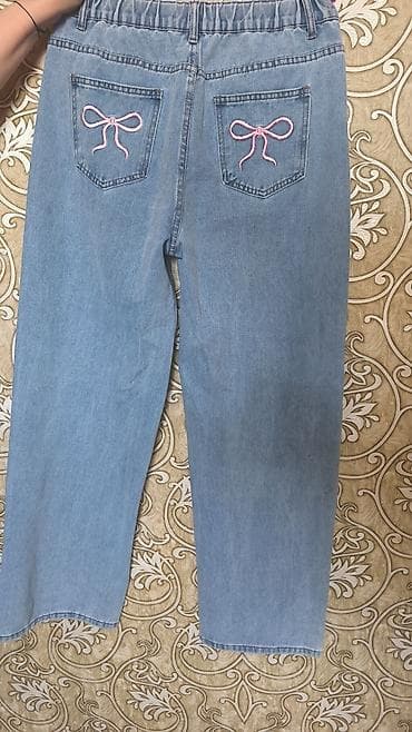 cins yupqa: Məhsul: Qadın üçün denim şalvar - Rəng: Açıq mavi (light wash) - Arxa — 2