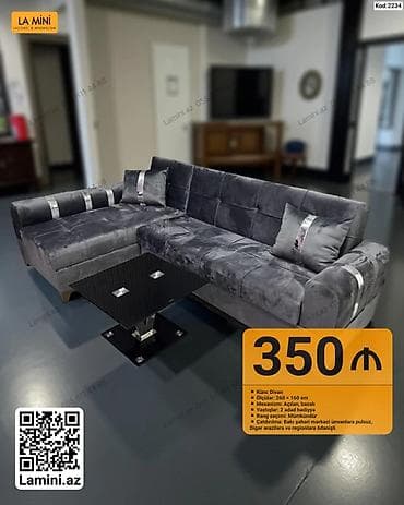 acilan divan: Künc divan – La Mini - Ölçülər: 260 × 160 sm - Mexanizm: açılan — 1