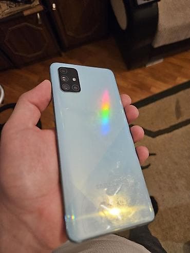 Мобильные телефоны и аксессуары: Samsung Galaxy A51, 128 ГБ, цвет - Голубой, Отпечаток пальца — 3