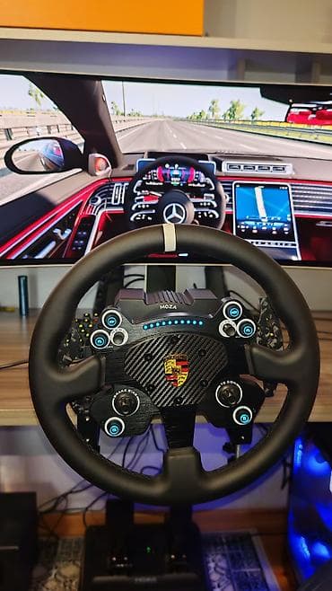 Moza R5 baza, Moza CS V2P (13 inch) sükan, Moza CRP2 (load cell)