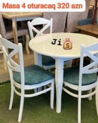 Qida məhsulları: Yeni, Yumru masa, 4 stul — 1