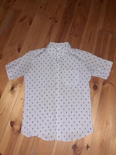 Uşaq köynəyi – qısqol, düyməli - Ölçü: 10 - Material: 100% pambıq — 1