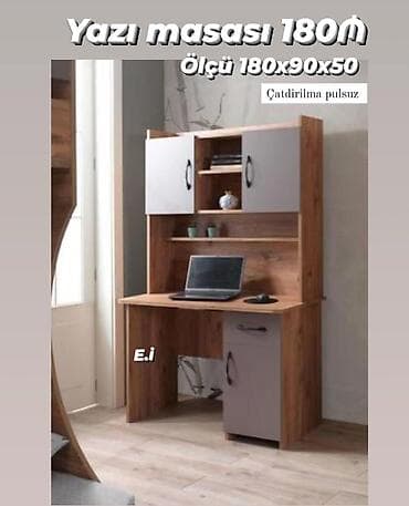 perla stol: Yazı masası – 180₼ Ölçü: 180×90×50 - Üst hissədə qapalı şkafça və — 1