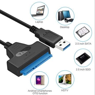 komputer notebook: Yenidi. Zəmanətli Sata kabel USB 3.0. USB 2.0 SSD, HDD 2.5 Test Format — 1