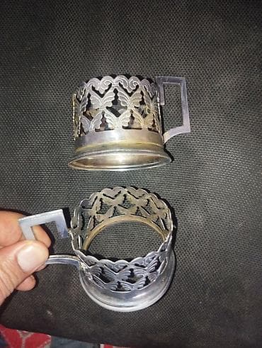 Metall fincanaltılar (fincan tutacağı) – 2 ədəd - Material: metal