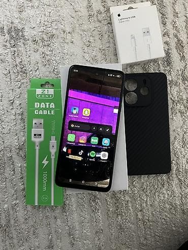 Tecno Spark 20C, 128 GB, rəng - Qara, Barmaq izi, Face ID