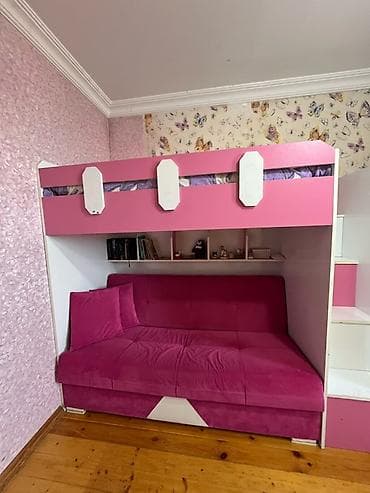 alaca mebel: Qız üçün, İşlənmiş, Çarpayı, Matras ilə — 2
