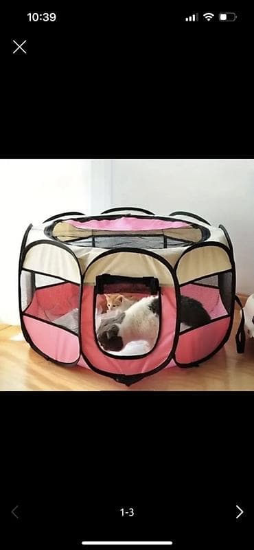 heyvan sekisleri: Qatlana bilən ev heyvanları üçün oyun/ehtiyat çadırı – mesh panellərlə — 3