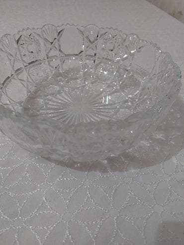 aksesuar qabi: Kəsimli şüşə/qab kristal kasa - Material: şəffaf kəsimli şüşə — 2