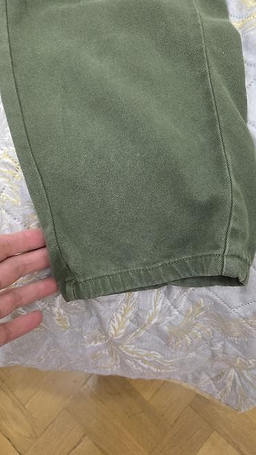 Мужская одежда: Комбат Мужские брюки, Zara, M, цвет - Зеленый — 6