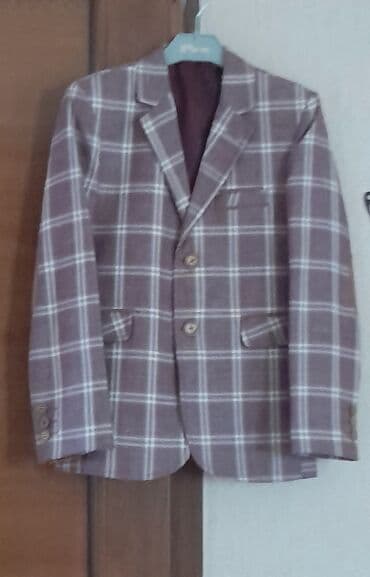 Комплекты одежды: Kişi üçün klassik pencək 9-10 yaş - Rəng: boz-bənövşəyi tonlarda, iri — 2