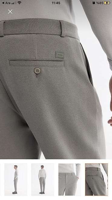 paltar kisi: Məhsul: Kişi şalvarı - Rəng: Açıq boz - Kəsim: Düz/silim fit, dizdən — 2