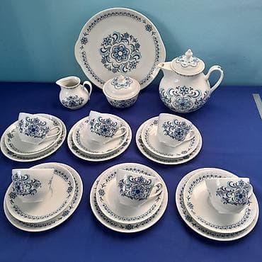 cay: Çay dəsti, rəng - Mavi, Farfor, Bohemia, 6 nəfərlik, Çexiya — 5