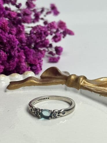 tek qaş üzüklər: Üzük, Pandora, Gümüş, Akvamarin — 4