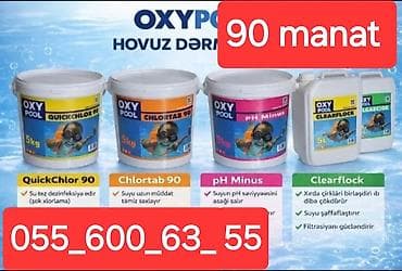 balaca hovuzlar: OXY POOL – Hovuz üçün kimyəvi vasitələr dəsti Məhsullar: - QuickChlor — 1