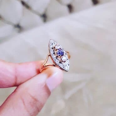 zümrüd qaşlı üzüklər: Toy, Üzük, Sarı qızıl, 583 Əyar, Aleksandrit — 3