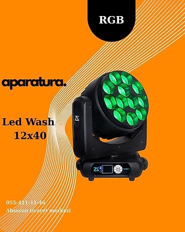 Mikrofonlar: Wash 12x40W RGBW Texniki Göstəricilər: • İşıq Gücü: 12 ədəd x 40W RGBW — 2
