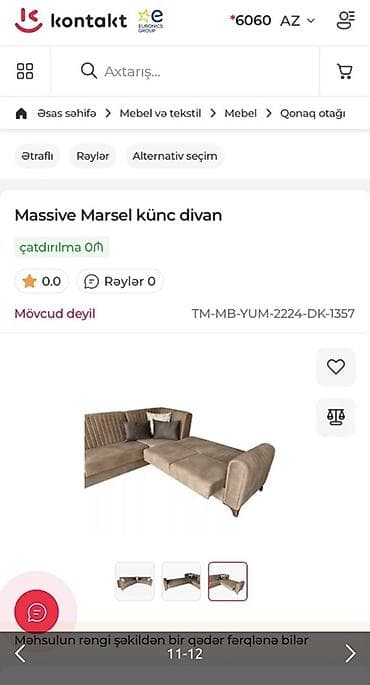 mətbəxt kunc divan: Künc divan, Yeni, Açılan, Bazalı, Parça, Çatdırılma yoxdur — 10