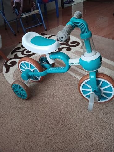 детские защитные шорты для роликов: Uşaq üçtəkərli velosipedi - Rəng: firuzəyi-ağ, təkərlərdə qəhvəyi — 4