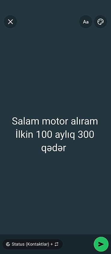 Motorun ferqi yoxdu wp yazin