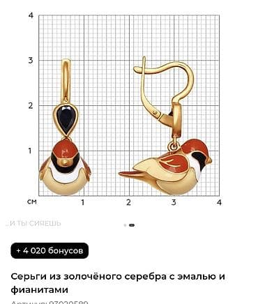 qızıl sırqalar: Sırğa, Gümüş, 11 g, Ödənişli çatdırılma — 3