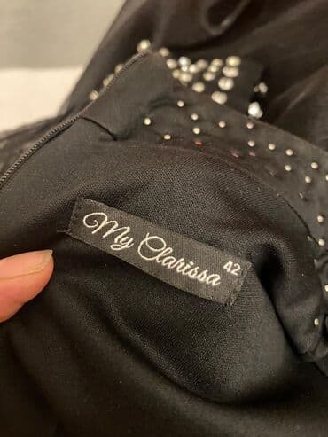 don ikisi bir yerdə: Qara zərif ziyafət/libas - Parça: yüngül, axıcı və şəffaf effektli — 7