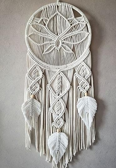 bertolesiya parca: Pano Boho üslubunda makrame divar bəzəkləri - Material: 100% pambıq — 6