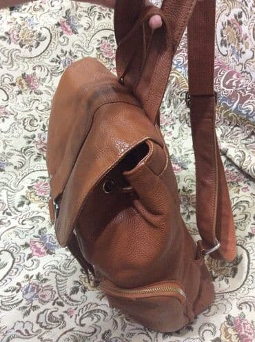 спортивки россия в бишкеке: Стильный рюкзак из натуральной кожи, цвет рыжий, в отличном состоянии — 7