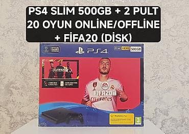 pultu: FİFA20—CUH-2216A ən son model PS4 slim 500GB az işlənmiş-təzə kimi — 1