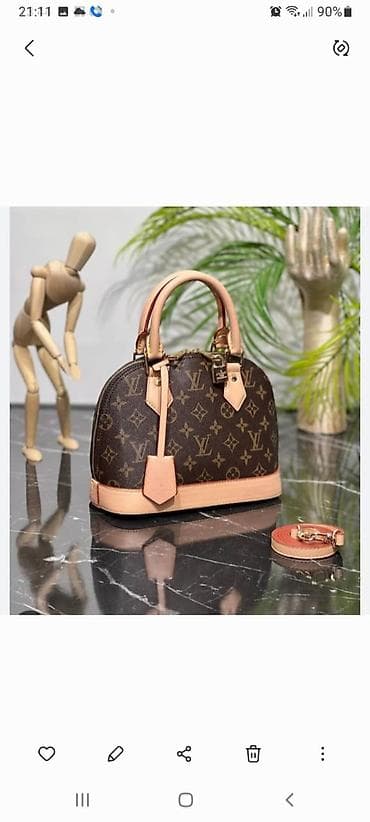 guess sumka: LV monoqram naxışlı zərif çiyin/əl çantası - Korpus: qəhvəyi monoqram — 1