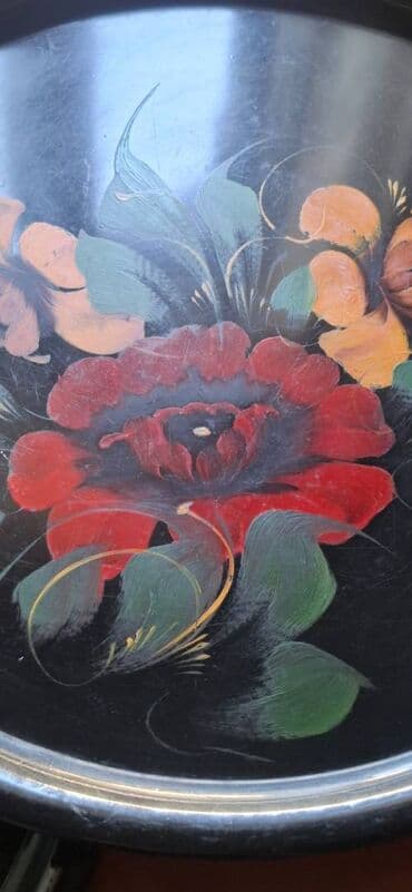 газонокосилка ручная: Поднос железный. Ручная роспись Жостовская фабрика декоративной — 6