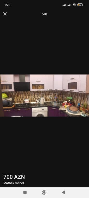 Ev üçün mebel: Mətbəx mebeli dəsti təmiz akril moyka daxildir 5 metrdi əla vəziyyətdə — 1