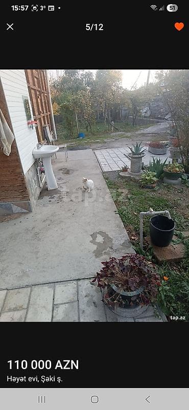 razinde kiraye evler: Həyət evi – Şəki şəhəri Əsas yolun kənarında, avtobus dayanacağının — 3