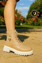 женские туфли на шнурках: Qadınlar üçün şık bağcıqlı botlar - Model: gündəlik və şəhər — 2