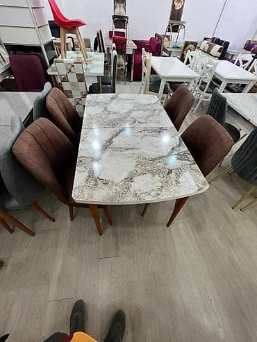 Mətbəx üçün, Yeni, Açılan, Dördbucaq masa, 4 stul