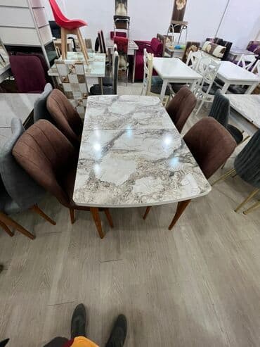 mətbəxt stol stulu: Mətbəx üçün, Yeni, Açılan, Dördbucaq masa, 4 stul — 1