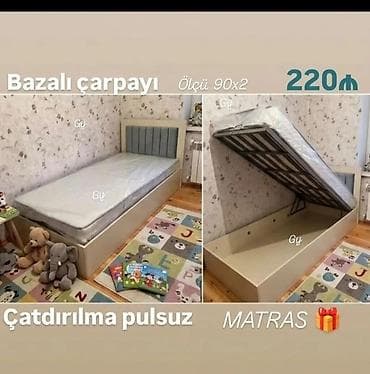 Çarpayılar: Yeni, Təknəfərlik çarpayı, Bazalı, Matras ilə, Siyirməsiz — 1