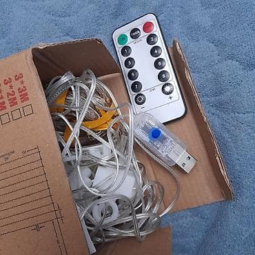 işiğ: LED Mis Tel Pərdə İşıqları – 3x3 m, İsti Ağ Məhsul təsviri: - Ölçü: 3 — 3