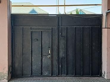 Qaraj darvazaları: Dəmir Qaraj darvazası, Yana açılan, Mexaniki, rəng - Qara, Qapı ilə, Kredit yoxdur — 2