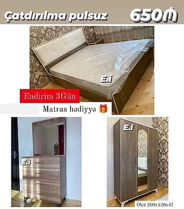 Yataq otağı dəsti – 650₼ • Çatdırılma pulsuz • Endirim 3 gün • Matras — 1