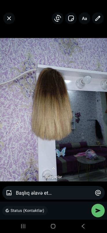 sac tokulməsinə qarşı şampun qadınlar ucun: Ombre rəngli saç tutması (peruka/qulplu saç hissə) - Rəng: tünd — 2