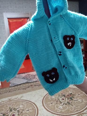Uşaq üçün toxunma kardiqan/plevər tipli jaket - Rəng: açıq mavi -