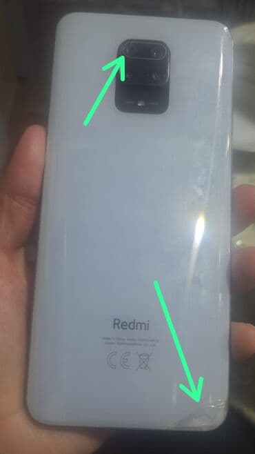 redmi ucuz: Redmi Note 9, 128 GB, rəng - Ağ, Qırıq — 3