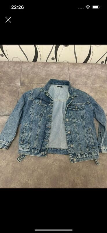 cins gödəkçə: Klassik mavi cins gödəkçə - Material: qalın denim (cins) - Rəng — 1