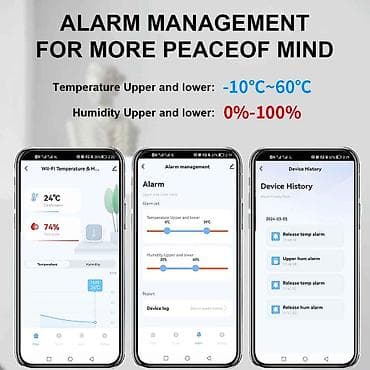 mismar atan: Xüsusiyyətlər: Tuya WiFi Ağıllı Temperatur və Rütubət Sensoru, Alexa — 4